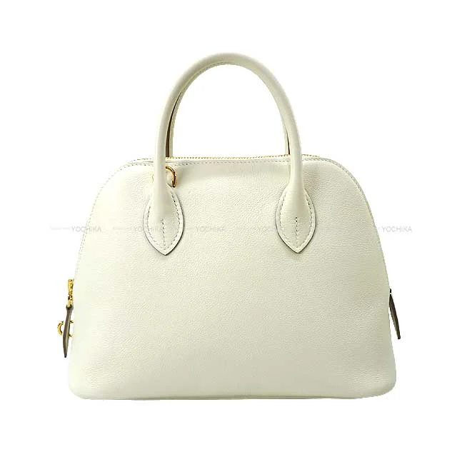 [Pre-loved] HERMES Shoulder bag Bolide1923 25 Verso Mushroom/Biscuit Evercolor Gold HW Stamp U[LIKE NEW][Authentic]