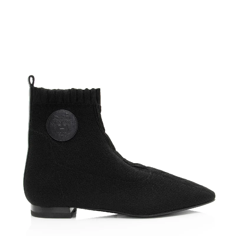 Hermes Knit Calfskin Duo Ankle Boots - Size 7.5 / 37.5 (SHF-ujkGtv)